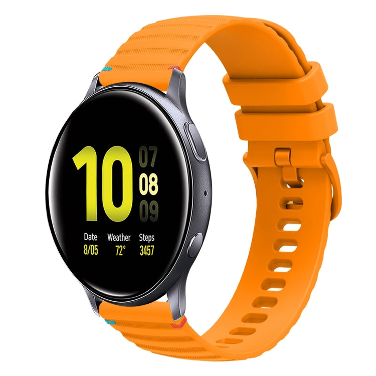 Bracelet de montre en silicone 20mm ondulé à points cousus, pour Samsung Galaxy Gear Sport, pour Samsung Galaxy Watch Active 2, pour Samsung Galaxy Watch3 41mm, pour Samsung Galaxy Watch Active