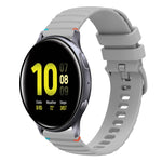 Bracelet de montre en silicone 20mm ondulé à points cousus, pour Samsung Galaxy Gear Sport, pour Samsung Galaxy Watch Active 2, pour Samsung Galaxy Watch3 41mm, pour Samsung Galaxy Watch Active