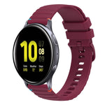 Bracelet de montre en silicone 20mm ondulé à points cousus, pour Samsung Galaxy Gear Sport, pour Samsung Galaxy Watch Active 2, pour Samsung Galaxy Watch3 41mm, pour Samsung Galaxy Watch Active