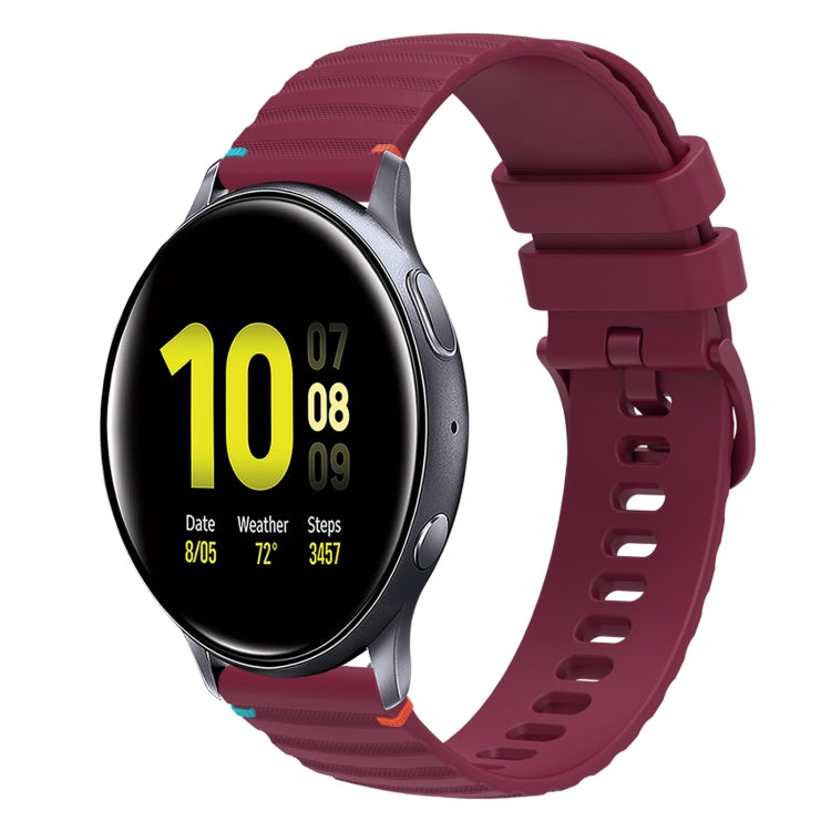 Bracelet de montre en silicone 20mm ondulé à points cousus, pour Samsung Galaxy Gear Sport, pour Samsung Galaxy Watch Active 2, pour Samsung Galaxy Watch3 41mm, pour Samsung Galaxy Watch Active