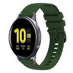 Bracelet de montre en silicone 20mm ondulé à points cousus, pour Samsung Galaxy Gear Sport, pour Samsung Galaxy Watch Active 2, pour Samsung Galaxy Watch3 41mm, pour Samsung Galaxy Watch Active