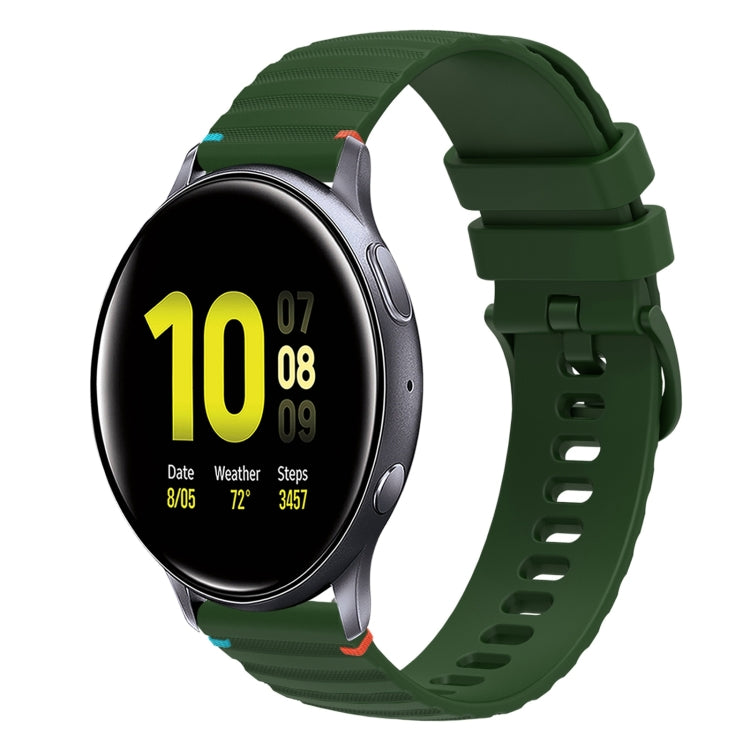 Bracelet de montre en silicone 20mm ondulé à points cousus, pour Samsung Galaxy Gear Sport, pour Samsung Galaxy Watch Active 2, pour Samsung Galaxy Watch3 41mm, pour Samsung Galaxy Watch Active