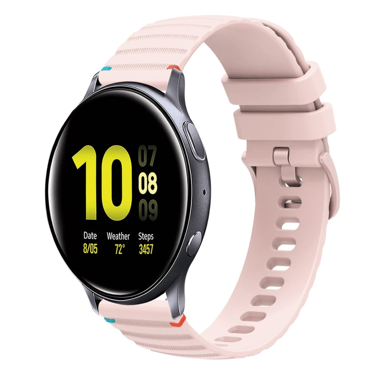 Bracelet de montre en silicone 20mm ondulé à points cousus, pour Samsung Galaxy Gear Sport, pour Samsung Galaxy Watch Active 2, pour Samsung Galaxy Watch3 41mm, pour Samsung Galaxy Watch Active