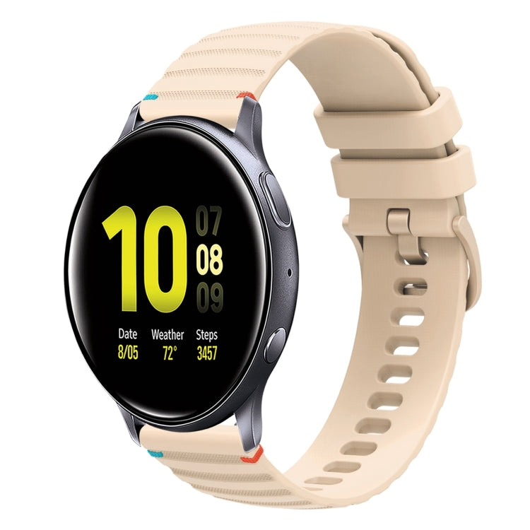 Bracelet de montre en silicone 20mm ondulé à points cousus, pour Samsung Galaxy Gear Sport, pour Samsung Galaxy Watch Active 2, pour Samsung Galaxy Watch3 41mm, pour Samsung Galaxy Watch Active