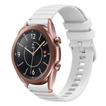Bracelet de montre en silicone 20mm ondulé à points cousus, pour Samsung Galaxy Gear Sport, pour Samsung Galaxy Watch Active 2, pour Samsung Galaxy Watch3 41mm, pour Samsung Galaxy Watch Active