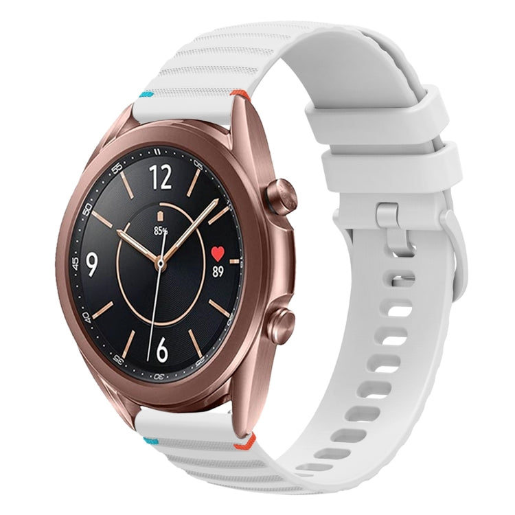 Bracelet de montre en silicone 20mm ondulé à points cousus, pour Samsung Galaxy Gear Sport, pour Samsung Galaxy Watch Active 2, pour Samsung Galaxy Watch3 41mm, pour Samsung Galaxy Watch Active
