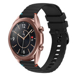 Bracelet de montre en silicone 20mm ondulé à points cousus, pour Samsung Galaxy Gear Sport, pour Samsung Galaxy Watch Active 2, pour Samsung Galaxy Watch3 41mm, pour Samsung Galaxy Watch Active