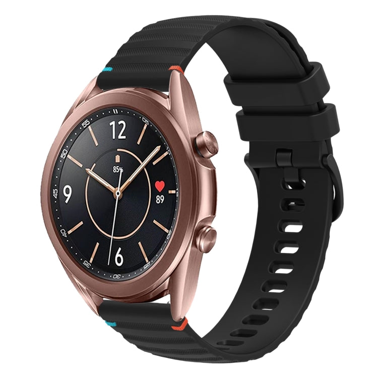 Bracelet de montre en silicone 20mm ondulé à points cousus, pour Samsung Galaxy Gear Sport, pour Samsung Galaxy Watch Active 2, pour Samsung Galaxy Watch3 41mm, pour Samsung Galaxy Watch Active