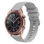Bracelet de montre en silicone 20mm ondulé à points cousus, pour Samsung Galaxy Gear Sport, pour Samsung Galaxy Watch Active 2, pour Samsung Galaxy Watch3 41mm, pour Samsung Galaxy Watch Active