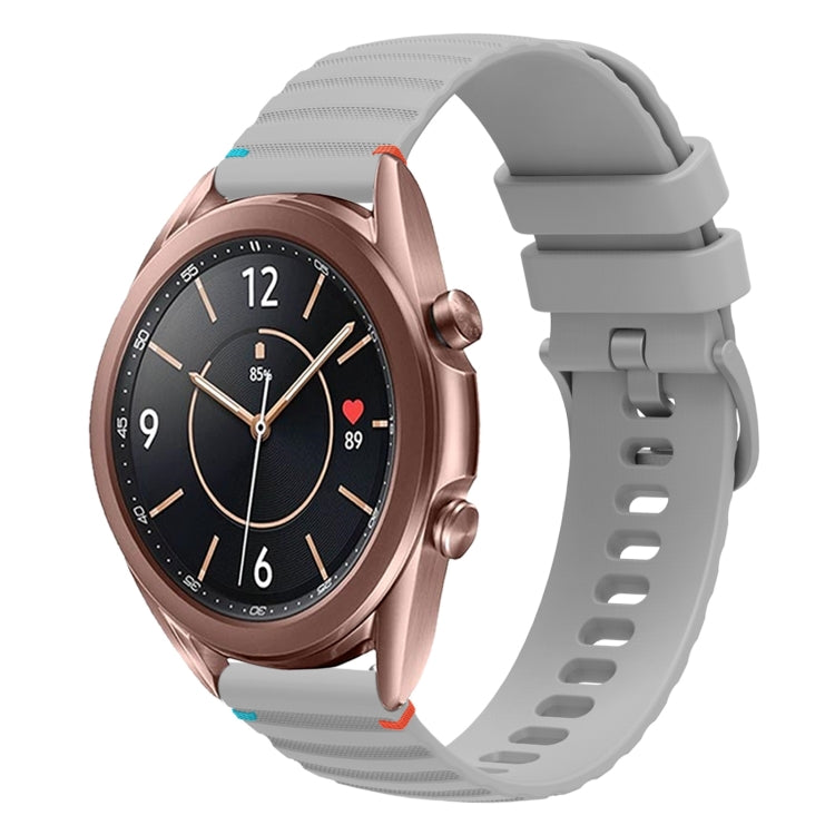 Bracelet de montre en silicone 20mm ondulé à points cousus, pour Samsung Galaxy Gear Sport, pour Samsung Galaxy Watch Active 2, pour Samsung Galaxy Watch3 41mm, pour Samsung Galaxy Watch Active