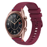 Bracelet de montre en silicone 20mm ondulé à points cousus, pour Samsung Galaxy Gear Sport, pour Samsung Galaxy Watch Active 2, pour Samsung Galaxy Watch3 41mm, pour Samsung Galaxy Watch Active