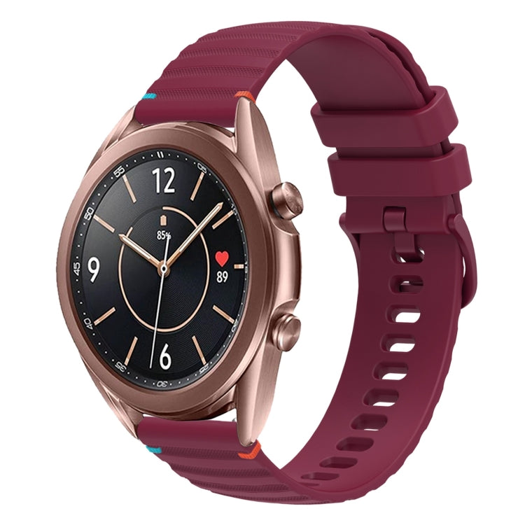 Bracelet de montre en silicone 20mm ondulé à points cousus, pour Samsung Galaxy Gear Sport, pour Samsung Galaxy Watch Active 2, pour Samsung Galaxy Watch3 41mm, pour Samsung Galaxy Watch Active
