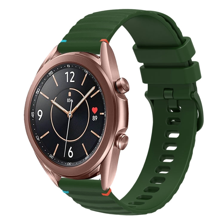 Bracelet de montre en silicone 20mm ondulé à points cousus, pour Samsung Galaxy Gear Sport, pour Samsung Galaxy Watch Active 2, pour Samsung Galaxy Watch3 41mm, pour Samsung Galaxy Watch Active