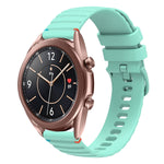 Bracelet de montre en silicone 20mm ondulé à points cousus, pour Samsung Galaxy Gear Sport, pour Samsung Galaxy Watch Active 2, pour Samsung Galaxy Watch3 41mm, pour Samsung Galaxy Watch Active