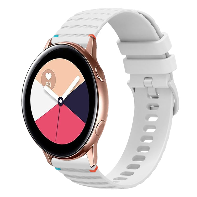 Bracelet de montre en silicone 20mm ondulé à points cousus, pour Samsung Galaxy Gear Sport, pour Samsung Galaxy Watch Active 2, pour Samsung Galaxy Watch3 41mm, pour Samsung Galaxy Watch Active