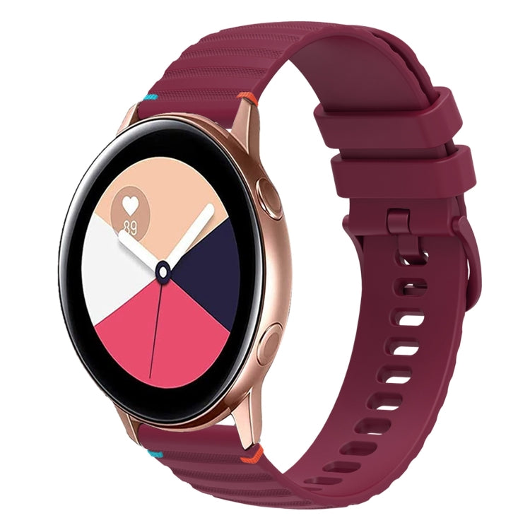 Bracelet de montre en silicone 20mm ondulé à points cousus, pour Samsung Galaxy Gear Sport, pour Samsung Galaxy Watch Active 2, pour Samsung Galaxy Watch3 41mm, pour Samsung Galaxy Watch Active