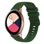Bracelet de montre en silicone 20mm ondulé à points cousus, pour Samsung Galaxy Gear Sport, pour Samsung Galaxy Watch Active 2, pour Samsung Galaxy Watch3 41mm, pour Samsung Galaxy Watch Active