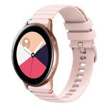 Bracelet de montre en silicone 20mm ondulé à points cousus, pour Samsung Galaxy Gear Sport, pour Samsung Galaxy Watch Active 2, pour Samsung Galaxy Watch3 41mm, pour Samsung Galaxy Watch Active