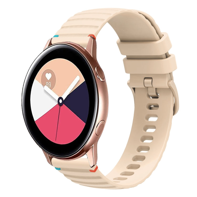 Bracelet de montre en silicone 20mm ondulé à points cousus, pour Samsung Galaxy Gear Sport, pour Samsung Galaxy Watch Active 2, pour Samsung Galaxy Watch3 41mm, pour Samsung Galaxy Watch Active