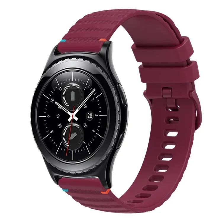 Bracelet de montre en silicone à pois ondulés, 20 mm, pour Samsung Galaxy Watch 42 mm, pour Samsung Gear S2 Classic