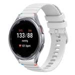 Bracelet de montre en silicone ondulé à points cousus 20mm, pour Samsung Galaxy Watch FE 40mm, pour Samsung Galaxy Watch 7 40 / 44mm, pour Samsung Galaxy Watch 6 Classic 43 / 47mm, pour Samsung Galaxy Watch 6 40 / 44mm