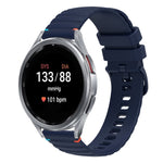 Bracelet de montre en silicone ondulé à points cousus 20mm, pour Samsung Galaxy Watch FE 40mm, pour Samsung Galaxy Watch 7 40 / 44mm, pour Samsung Galaxy Watch 6 Classic 43 / 47mm, pour Samsung Galaxy Watch 6 40 / 44mm
