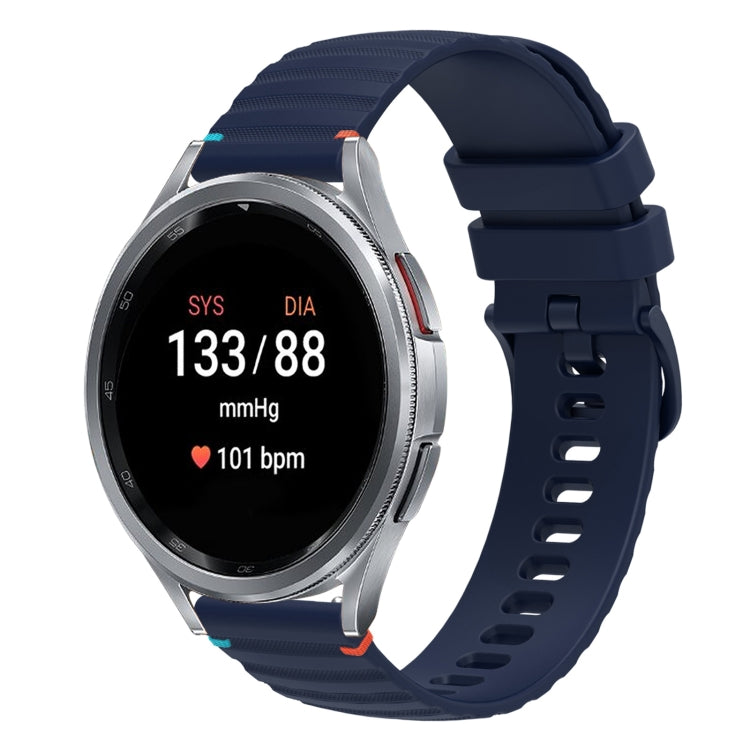 Bracelet de montre en silicone ondulé à points cousus 20mm, pour Samsung Galaxy Watch FE 40mm, pour Samsung Galaxy Watch 7 40 / 44mm, pour Samsung Galaxy Watch 6 Classic 43 / 47mm, pour Samsung Galaxy Watch 6 40 / 44mm