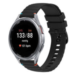 Bracelet de montre en silicone ondulé à points cousus 20mm, pour Samsung Galaxy Watch FE 40mm, pour Samsung Galaxy Watch 7 40 / 44mm, pour Samsung Galaxy Watch 6 Classic 43 / 47mm, pour Samsung Galaxy Watch 6 40 / 44mm