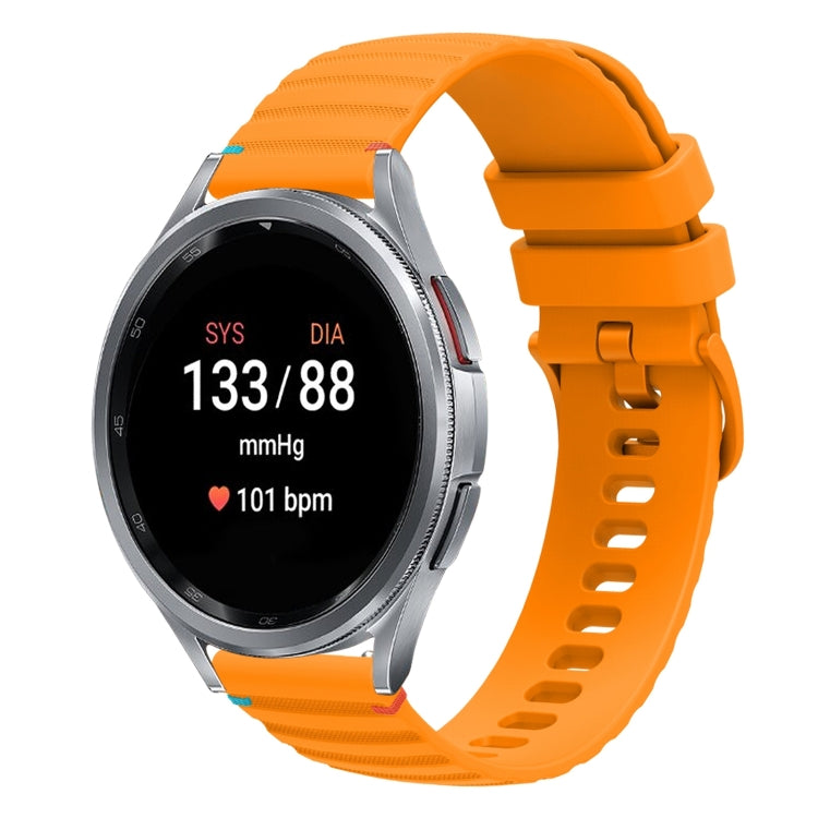 Bracelet de montre en silicone ondulé à points cousus 20mm, pour Samsung Galaxy Watch FE 40mm, pour Samsung Galaxy Watch 7 40 / 44mm, pour Samsung Galaxy Watch 6 Classic 43 / 47mm, pour Samsung Galaxy Watch 6 40 / 44mm