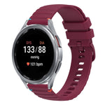 Bracelet de montre en silicone ondulé à points cousus 20mm, pour Samsung Galaxy Watch FE 40mm, pour Samsung Galaxy Watch 7 40 / 44mm, pour Samsung Galaxy Watch 6 Classic 43 / 47mm, pour Samsung Galaxy Watch 6 40 / 44mm