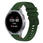 Bracelet de montre en silicone ondulé à points cousus 20mm, pour Samsung Galaxy Watch FE 40mm, pour Samsung Galaxy Watch 7 40 / 44mm, pour Samsung Galaxy Watch 6 Classic 43 / 47mm, pour Samsung Galaxy Watch 6 40 / 44mm