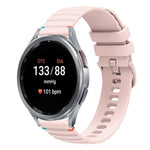 Bracelet de montre en silicone ondulé à points cousus 20mm, pour Samsung Galaxy Watch FE 40mm, pour Samsung Galaxy Watch 7 40 / 44mm, pour Samsung Galaxy Watch 6 Classic 43 / 47mm, pour Samsung Galaxy Watch 6 40 / 44mm