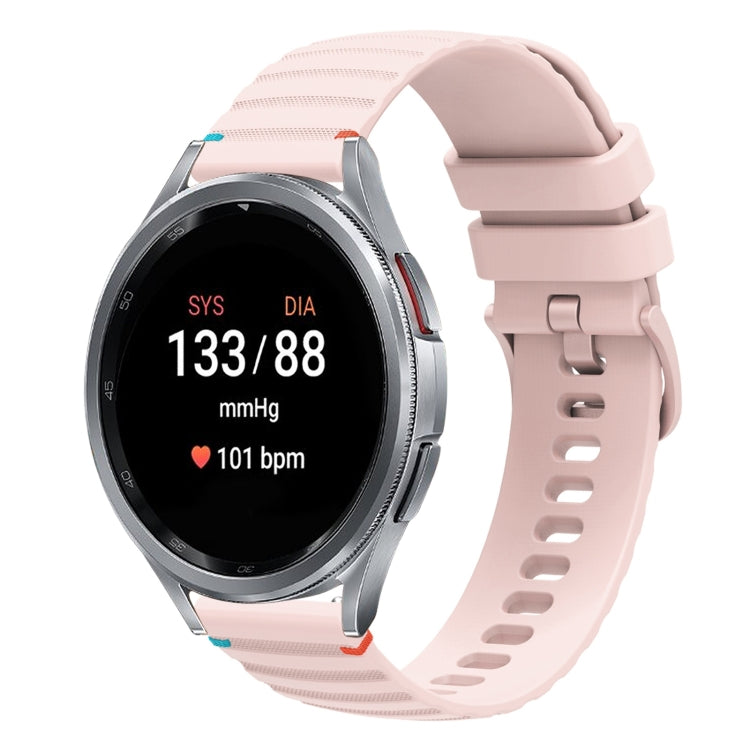 Bracelet de montre en silicone ondulé à points cousus 20mm, pour Samsung Galaxy Watch FE 40mm, pour Samsung Galaxy Watch 7 40 / 44mm, pour Samsung Galaxy Watch 6 Classic 43 / 47mm, pour Samsung Galaxy Watch 6 40 / 44mm