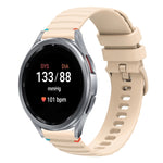 Bracelet de montre en silicone ondulé à points cousus 20mm, pour Samsung Galaxy Watch FE 40mm, pour Samsung Galaxy Watch 7 40 / 44mm, pour Samsung Galaxy Watch 6 Classic 43 / 47mm, pour Samsung Galaxy Watch 6 40 / 44mm