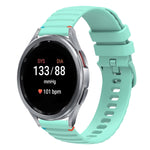 Bracelet de montre en silicone ondulé à points cousus 20mm, pour Samsung Galaxy Watch FE 40mm, pour Samsung Galaxy Watch 7 40 / 44mm, pour Samsung Galaxy Watch 6 Classic 43 / 47mm, pour Samsung Galaxy Watch 6 40 / 44mm
