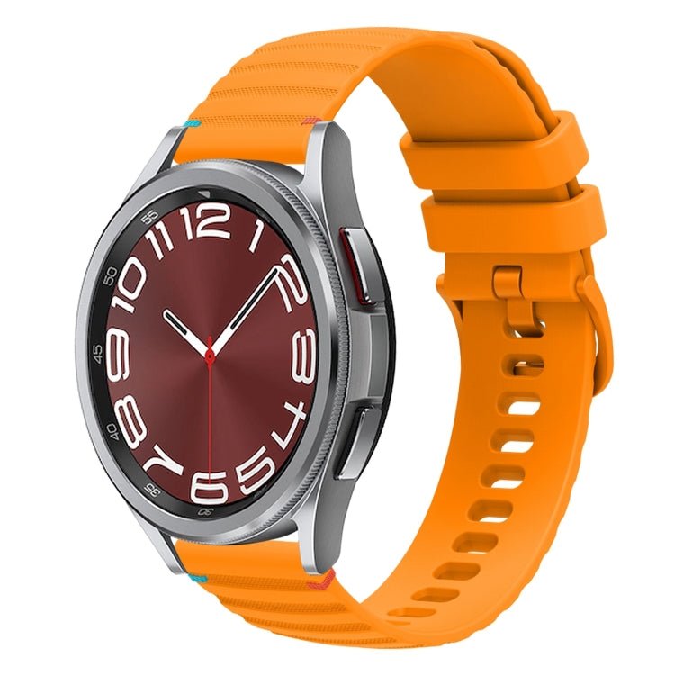 Bracelet de montre en silicone ondulé à points cousus 20mm, pour Samsung Galaxy Watch FE 40mm, pour Samsung Galaxy Watch 7 40 / 44mm, pour Samsung Galaxy Watch 6 Classic 43 / 47mm, pour Samsung Galaxy Watch 6 40 / 44mm