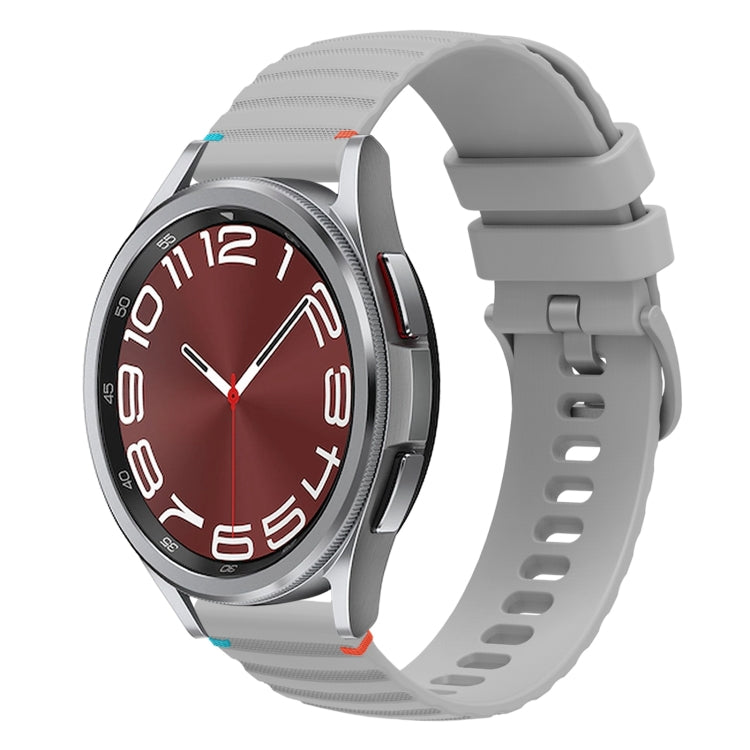 Bracelet de montre en silicone ondulé à points cousus 20mm, pour Samsung Galaxy Watch FE 40mm, pour Samsung Galaxy Watch 7 40 / 44mm, pour Samsung Galaxy Watch 6 Classic 43 / 47mm, pour Samsung Galaxy Watch 6 40 / 44mm