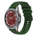 Bracelet de montre en silicone ondulé à points cousus 20mm, pour Samsung Galaxy Watch FE 40mm, pour Samsung Galaxy Watch 7 40 / 44mm, pour Samsung Galaxy Watch 6 Classic 43 / 47mm, pour Samsung Galaxy Watch 6 40 / 44mm