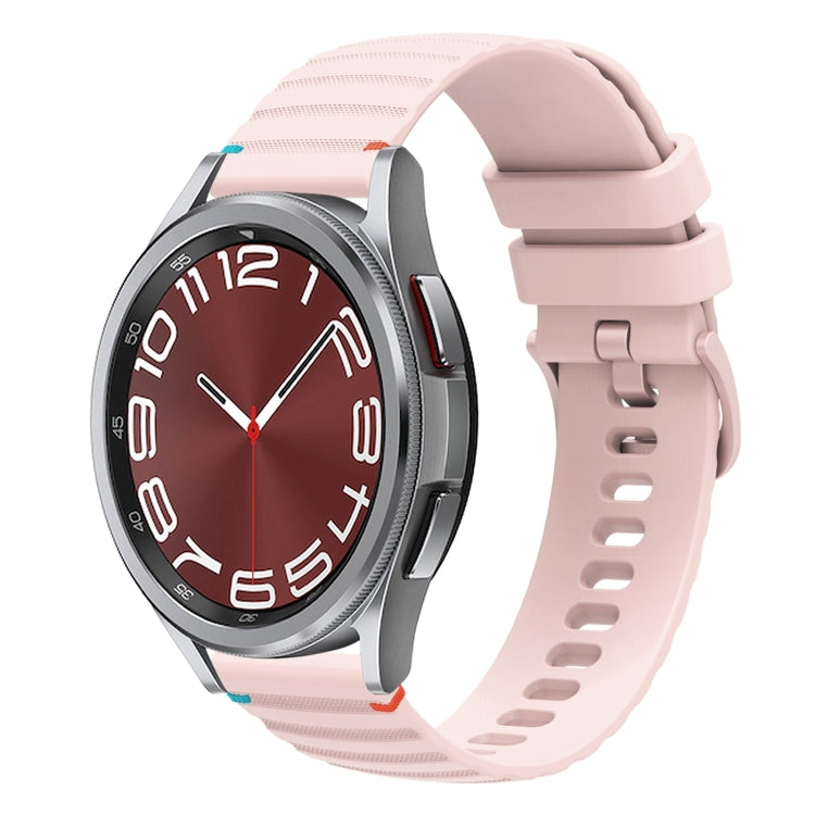 Bracelet de montre en silicone ondulé à points cousus 20mm, pour Samsung Galaxy Watch FE 40mm, pour Samsung Galaxy Watch 7 40 / 44mm, pour Samsung Galaxy Watch 6 Classic 43 / 47mm, pour Samsung Galaxy Watch 6 40 / 44mm