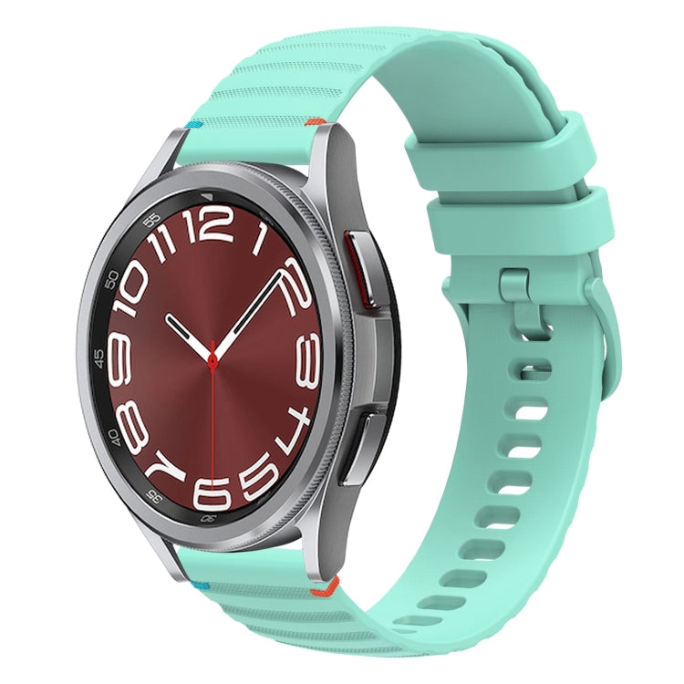 Bracelet de montre en silicone ondulé à points cousus 20mm, pour Samsung Galaxy Watch FE 40mm, pour Samsung Galaxy Watch 7 40 / 44mm, pour Samsung Galaxy Watch 6 Classic 43 / 47mm, pour Samsung Galaxy Watch 6 40 / 44mm