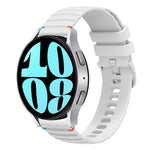 Bracelet de montre en silicone ondulé à points cousus 20mm, pour Samsung Galaxy Watch FE 40mm, pour Samsung Galaxy Watch 7 40 / 44mm, pour Samsung Galaxy Watch 6 Classic 43 / 47mm, pour Samsung Galaxy Watch 6 40 / 44mm