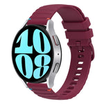 Bracelet de montre en silicone ondulé à points cousus 20mm, pour Samsung Galaxy Watch FE 40mm, pour Samsung Galaxy Watch 7 40 / 44mm, pour Samsung Galaxy Watch 6 Classic 43 / 47mm, pour Samsung Galaxy Watch 6 40 / 44mm