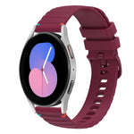 Bracelet de montre en silicone 20mm ondulé à points cousus, pour Samsung Galaxy Watch 5 40 / 44mm, pour Samsung Galaxy Watch 5 Pro 45mm, pour Samsung Galaxy Watch 4 40 / 44mm, pour Samsung Galaxy Watch 4 Classic 42 / 46mm