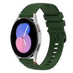 Bracelet de montre en silicone 20mm ondulé à points cousus, pour Samsung Galaxy Watch 5 40 / 44mm, pour Samsung Galaxy Watch 5 Pro 45mm, pour Samsung Galaxy Watch 4 40 / 44mm, pour Samsung Galaxy Watch 4 Classic 42 / 46mm