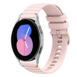Bracelet de montre en silicone 20mm ondulé à points cousus, pour Samsung Galaxy Watch 5 40 / 44mm, pour Samsung Galaxy Watch 5 Pro 45mm, pour Samsung Galaxy Watch 4 40 / 44mm, pour Samsung Galaxy Watch 4 Classic 42 / 46mm