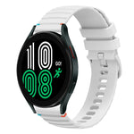 Bracelet de montre en silicone 20mm ondulé à points cousus, pour Samsung Galaxy Watch 5 40 / 44mm, pour Samsung Galaxy Watch 5 Pro 45mm, pour Samsung Galaxy Watch 4 40 / 44mm, pour Samsung Galaxy Watch 4 Classic 42 / 46mm