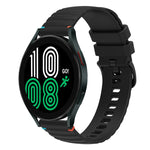 Bracelet de montre en silicone 20mm ondulé à points cousus, pour Samsung Galaxy Watch 5 40 / 44mm, pour Samsung Galaxy Watch 5 Pro 45mm, pour Samsung Galaxy Watch 4 40 / 44mm, pour Samsung Galaxy Watch 4 Classic 42 / 46mm