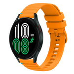 Bracelet de montre en silicone 20mm ondulé à points cousus, pour Samsung Galaxy Watch 5 40 / 44mm, pour Samsung Galaxy Watch 5 Pro 45mm, pour Samsung Galaxy Watch 4 40 / 44mm, pour Samsung Galaxy Watch 4 Classic 42 / 46mm