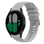 Bracelet de montre en silicone 20mm ondulé à points cousus, pour Samsung Galaxy Watch 5 40 / 44mm, pour Samsung Galaxy Watch 5 Pro 45mm, pour Samsung Galaxy Watch 4 40 / 44mm, pour Samsung Galaxy Watch 4 Classic 42 / 46mm