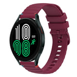 Bracelet de montre en silicone 20mm ondulé à points cousus, pour Samsung Galaxy Watch 5 40 / 44mm, pour Samsung Galaxy Watch 5 Pro 45mm, pour Samsung Galaxy Watch 4 40 / 44mm, pour Samsung Galaxy Watch 4 Classic 42 / 46mm